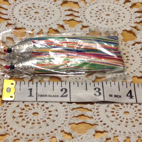 Tassel Earrings, new. Multi-Color - Picture 2 of 3